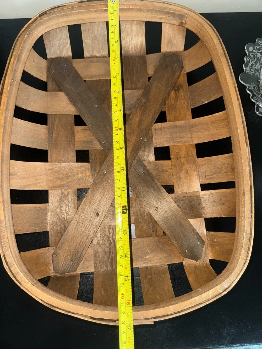 Vintage Woven Wood Tobacco Basket